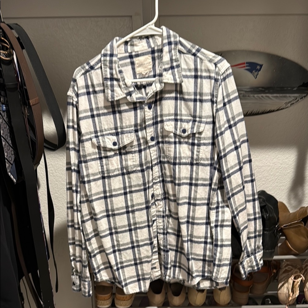Men's Plaid Jacket (American Eagle) - Blue and White